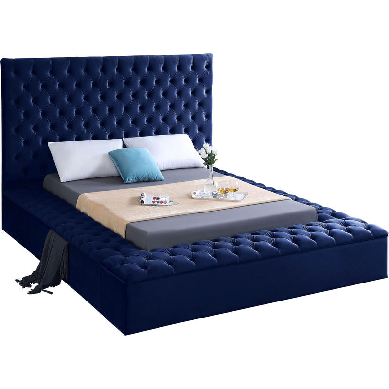 Meridian Bliss Navy Velvet Full Bed (3 Boxes) IMAGE 1