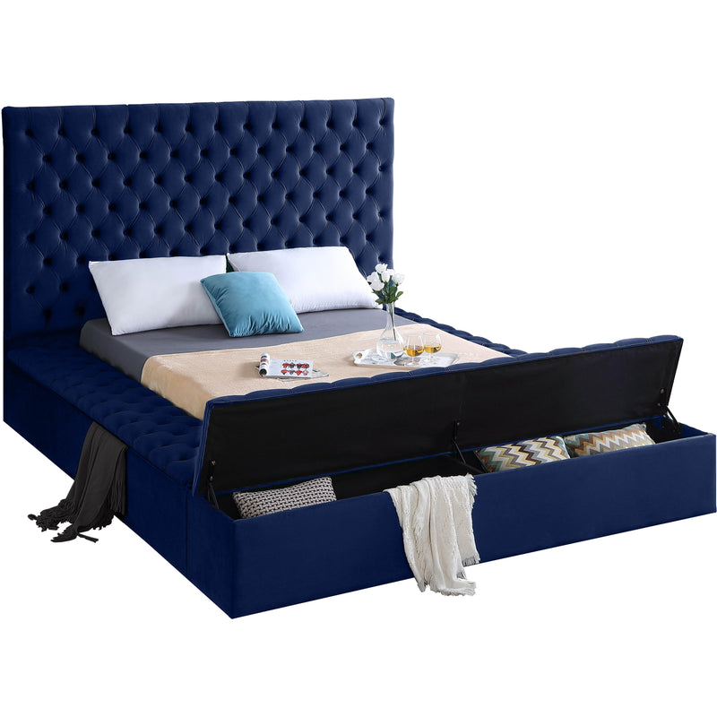 Meridian Bliss Navy Velvet Full Bed (3 Boxes) IMAGE 2