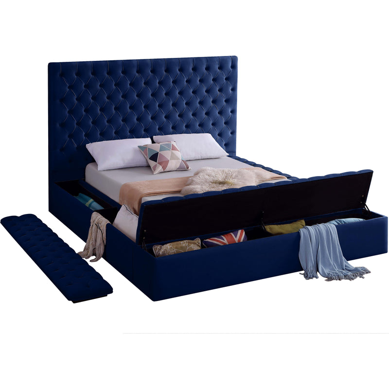 Meridian Bliss Navy Velvet Full Bed (3 Boxes) IMAGE 4