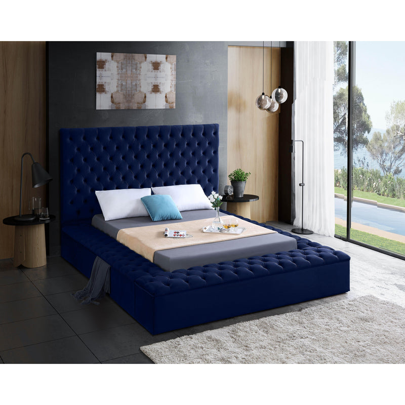 Meridian Bliss Navy Velvet Full Bed (3 Boxes) IMAGE 5