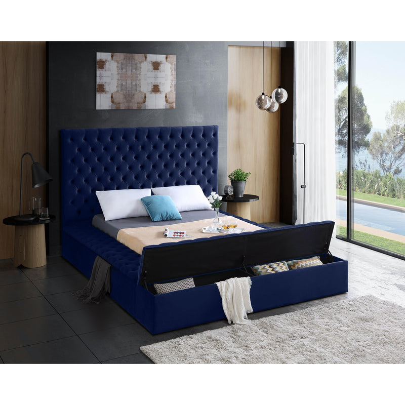 Meridian Bliss Navy Velvet Full Bed (3 Boxes) IMAGE 6