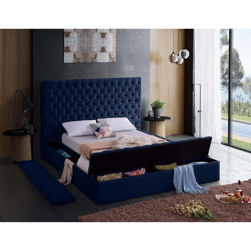 Meridian Bliss Navy Velvet Full Bed (3 Boxes) IMAGE 8