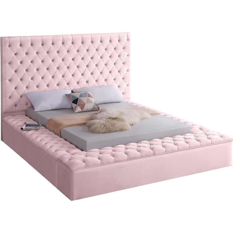 Meridian Bliss Pink Velvet Full Bed (3 Boxes) IMAGE 1