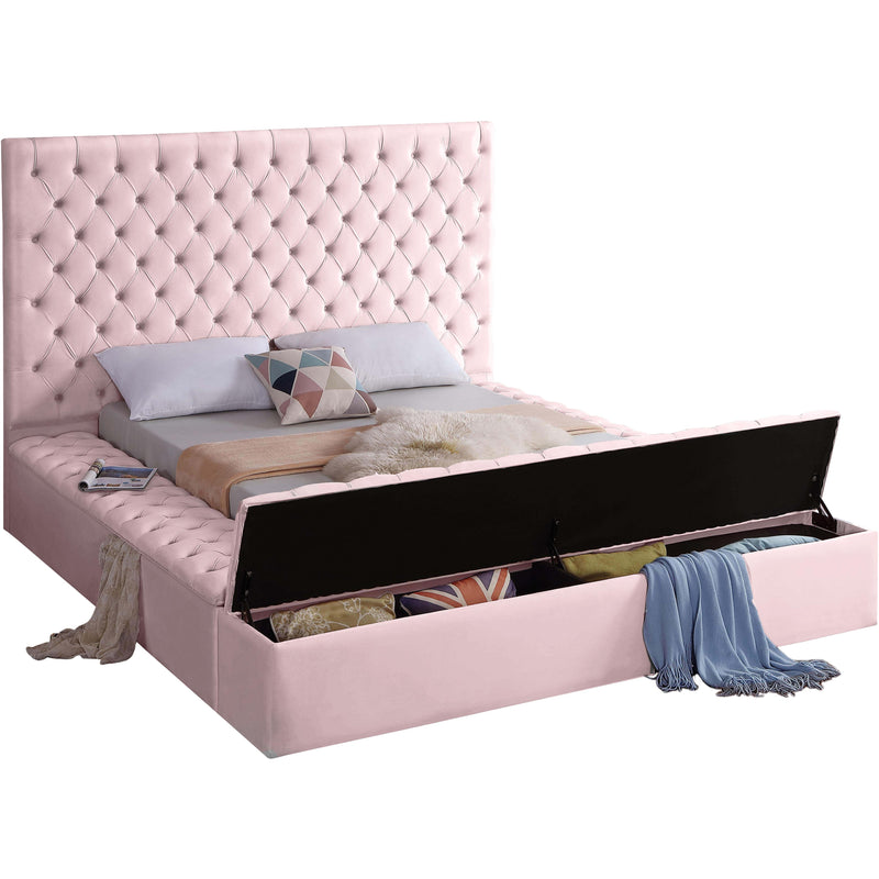 Meridian Bliss Pink Velvet Full Bed (3 Boxes) IMAGE 2