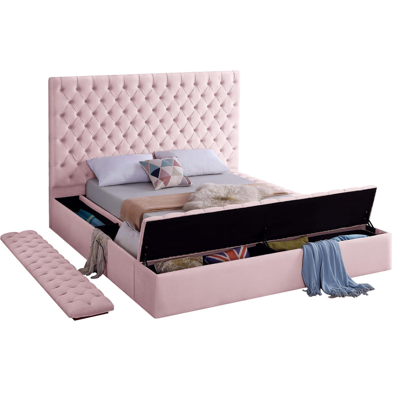 Meridian Bliss Pink Velvet Full Bed (3 Boxes) IMAGE 4