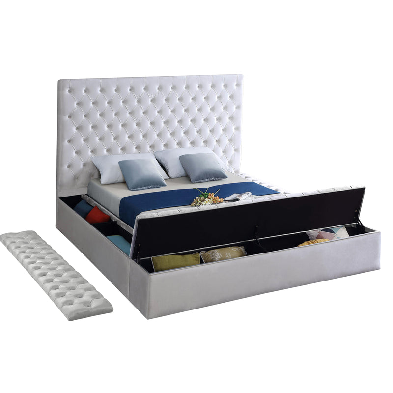 Meridian Bliss White Velvet Full Bed (3 Boxes) IMAGE 4