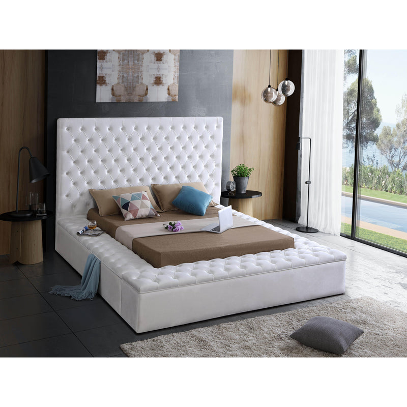 Meridian Bliss White Velvet Full Bed (3 Boxes) IMAGE 5