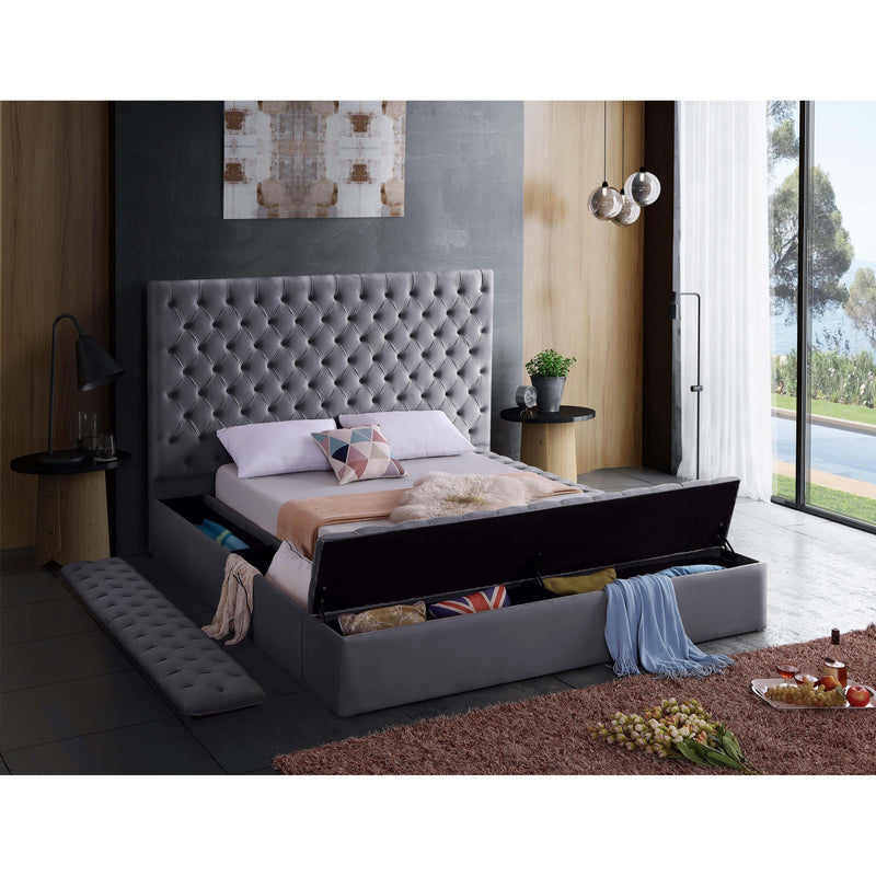 Meridian Bliss Grey Velvet Queen Bed (3 Boxes) IMAGE 8