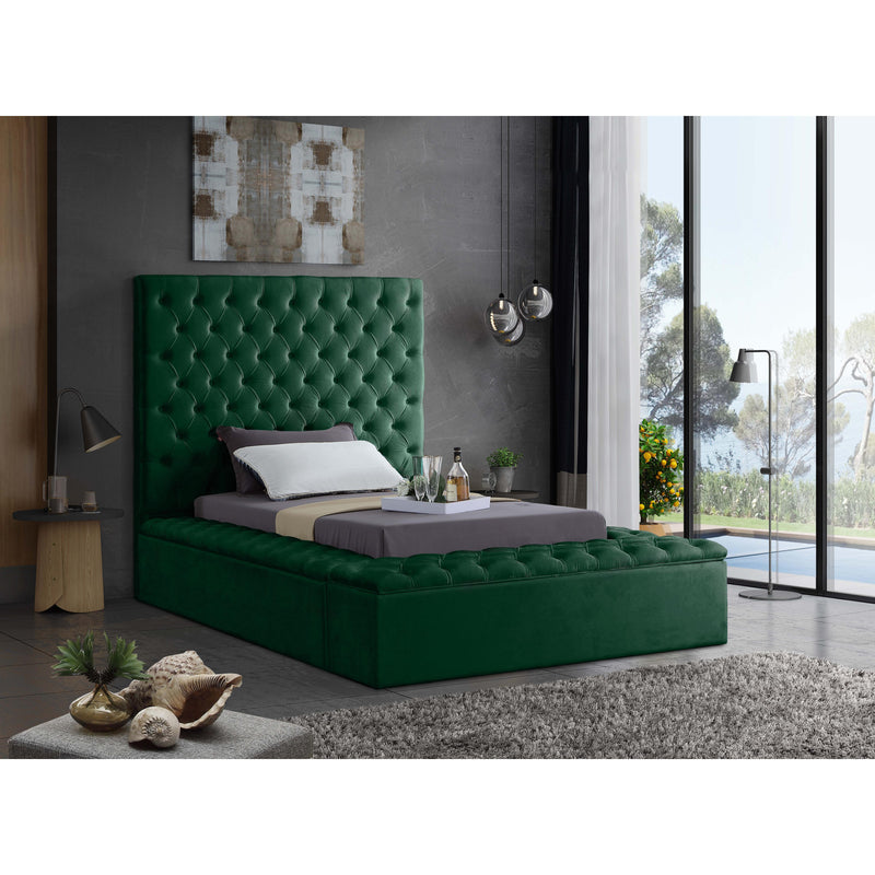 Meridian Bliss Green Velvet Twin Bed (3 Boxes) IMAGE 5