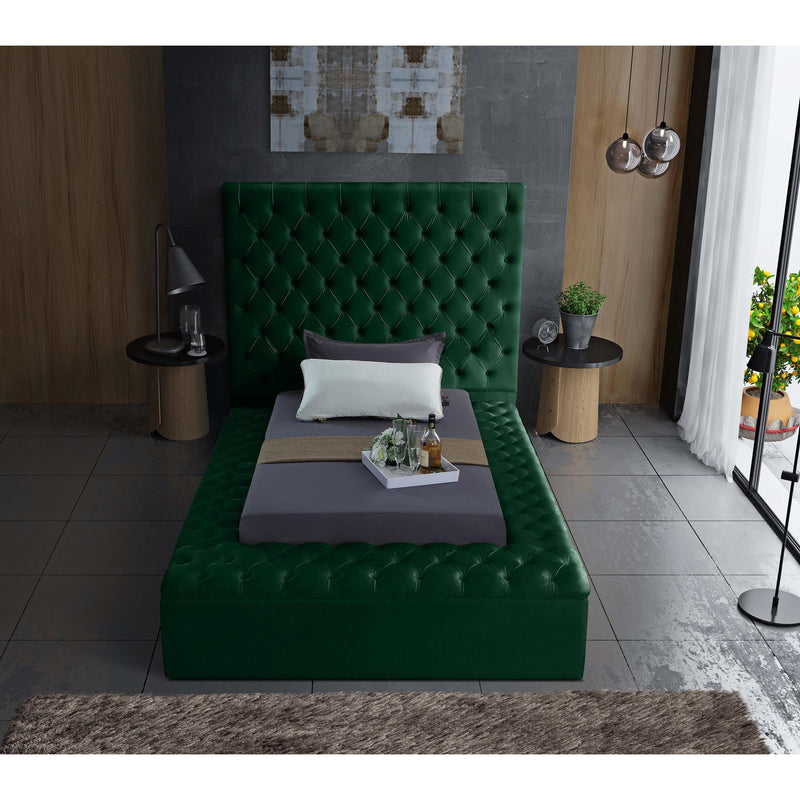 Meridian Bliss Green Velvet Twin Bed (3 Boxes) IMAGE 7