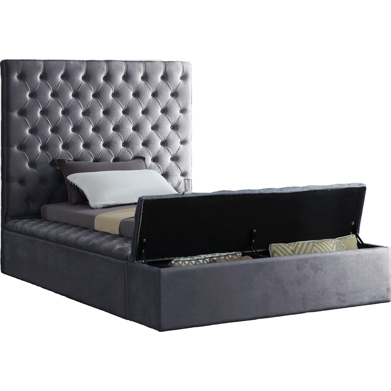 Meridian Bliss Grey Velvet Twin Bed (3 Boxes) IMAGE 2