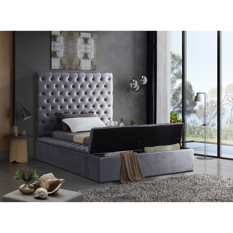 Meridian Bliss Grey Velvet Twin Bed (3 Boxes) IMAGE 6