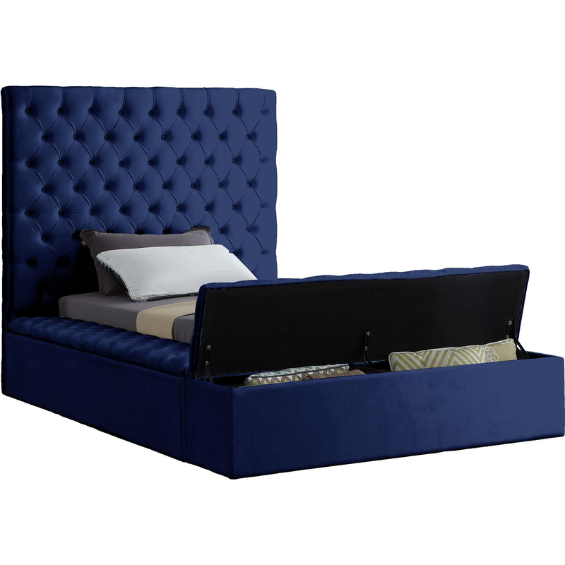 Meridian Bliss Navy Velvet Twin Bed (3 Boxes) IMAGE 2