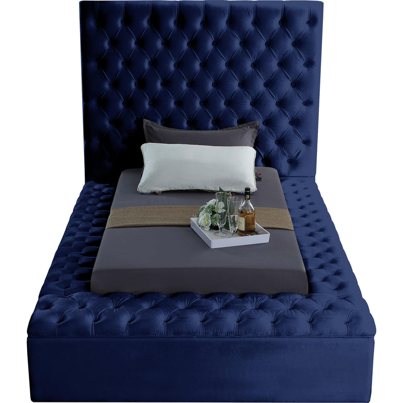 Meridian Bliss Navy Velvet Twin Bed (3 Boxes) IMAGE 3