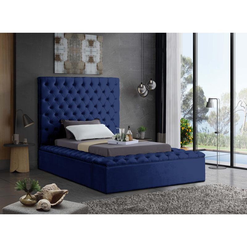 Meridian Bliss Navy Velvet Twin Bed (3 Boxes) IMAGE 5