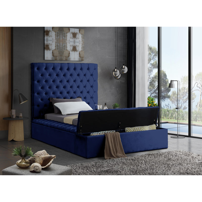 Meridian Bliss Navy Velvet Twin Bed (3 Boxes) IMAGE 6