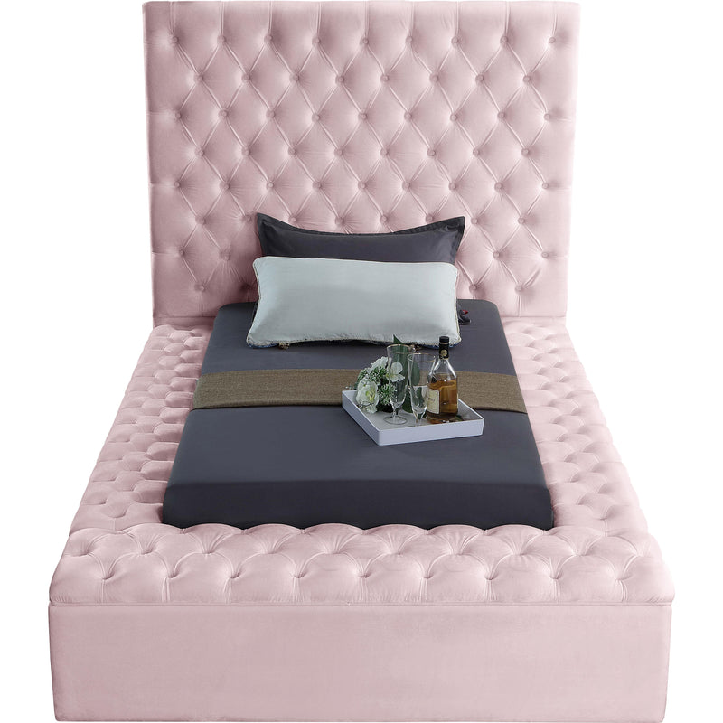 Meridian Bliss Pink Velvet Twin Bed (3 Boxes) IMAGE 3