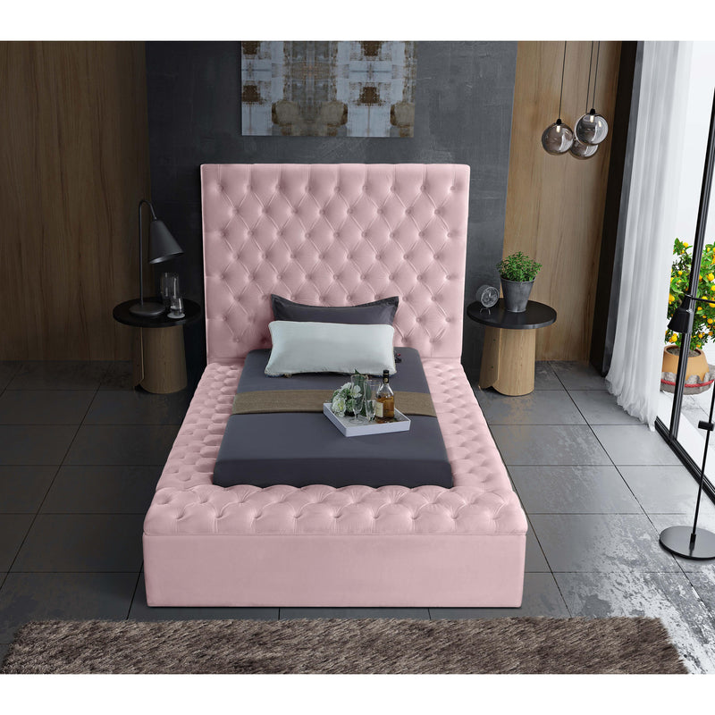 Meridian Bliss Pink Velvet Twin Bed (3 Boxes) IMAGE 7