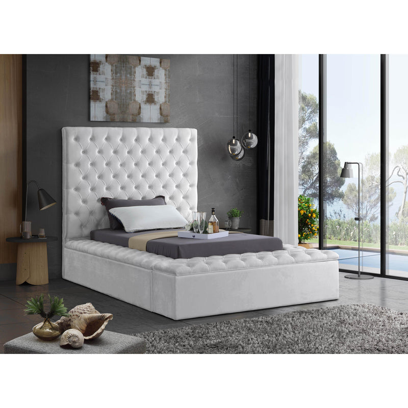 Meridian Bliss White Velvet Twin Bed (3 Boxes) IMAGE 5