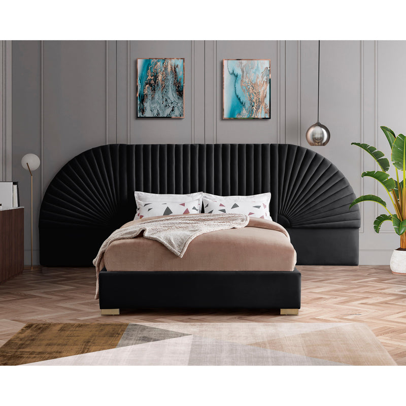 Meridian Cleo Black Velvet King Bed (3 Boxes) IMAGE 3