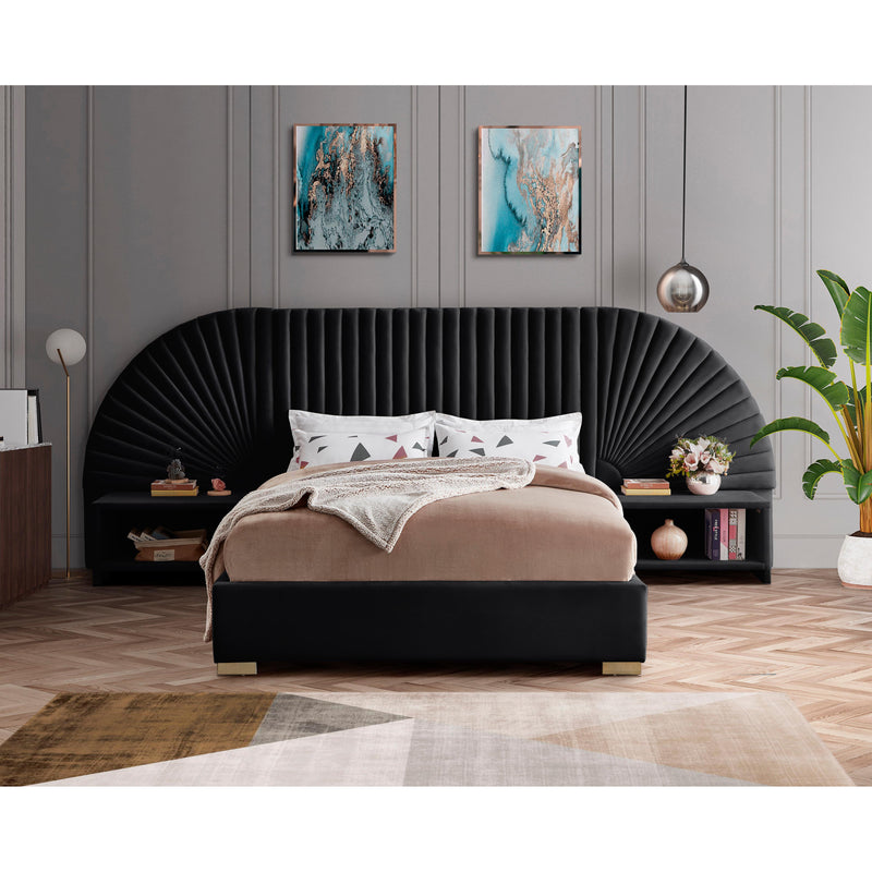 Meridian Cleo Black Velvet King Bed (3 Boxes) IMAGE 4