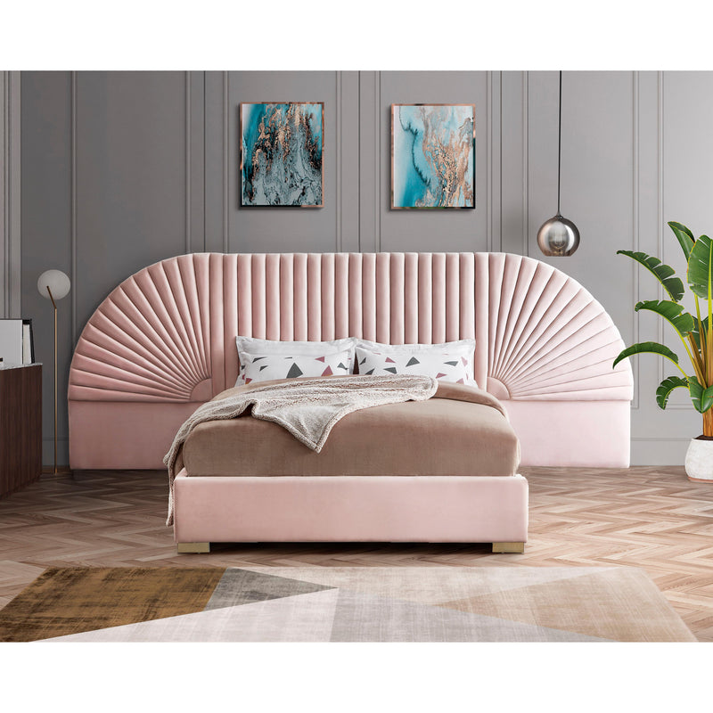 Meridian Cleo Pink Velvet Queen Bed (3 Boxes) IMAGE 3