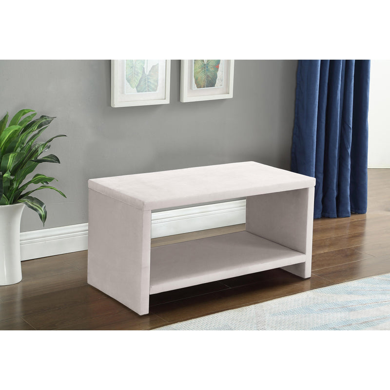 Meridian Cleo Cream Velvet Night Stand IMAGE 2