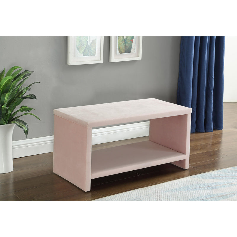 Meridian Cleo Pink Velvet Night Stand IMAGE 2