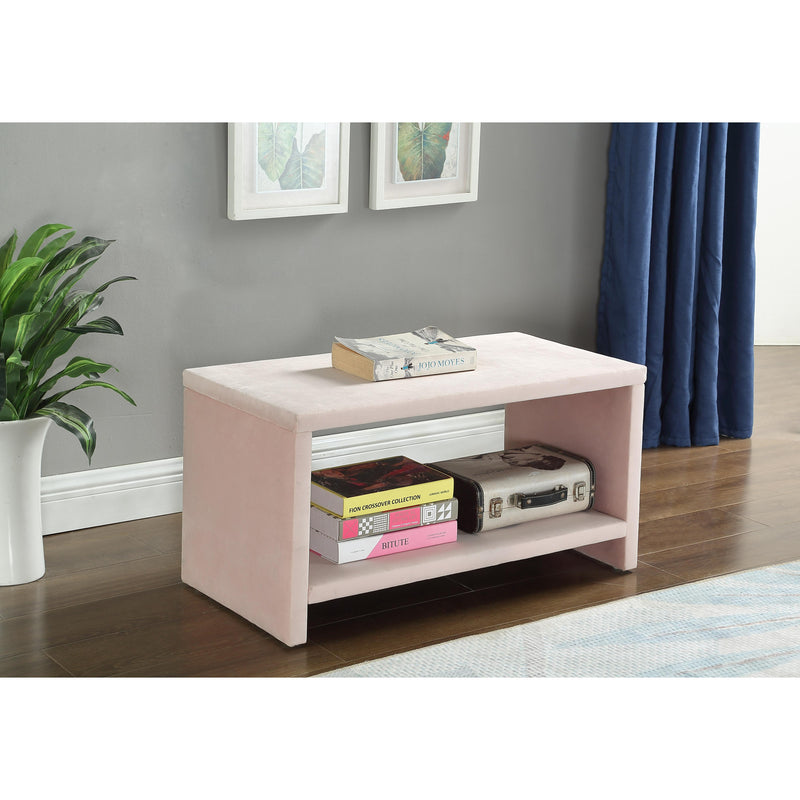 Meridian Cleo Pink Velvet Night Stand IMAGE 3