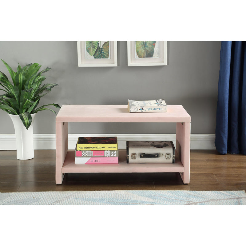 Meridian Cleo Pink Velvet Night Stand IMAGE 4