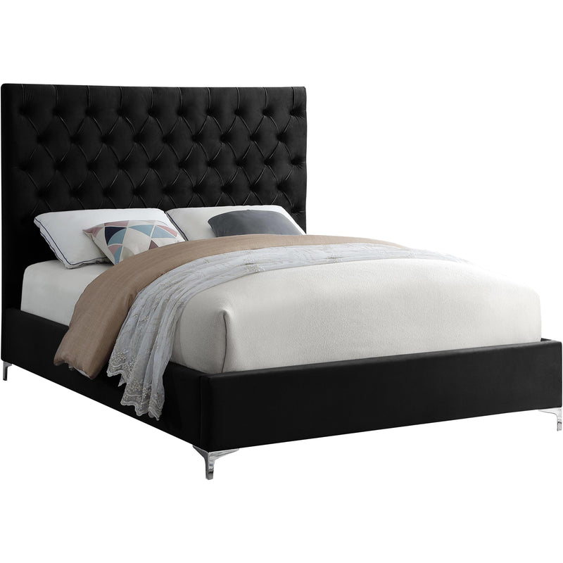 Meridian Cruz Black Velvet Full Bed IMAGE 2