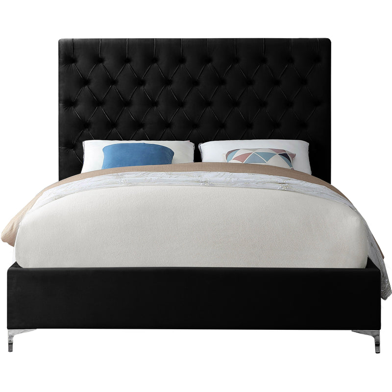 Meridian Cruz Black Velvet Full Bed IMAGE 3