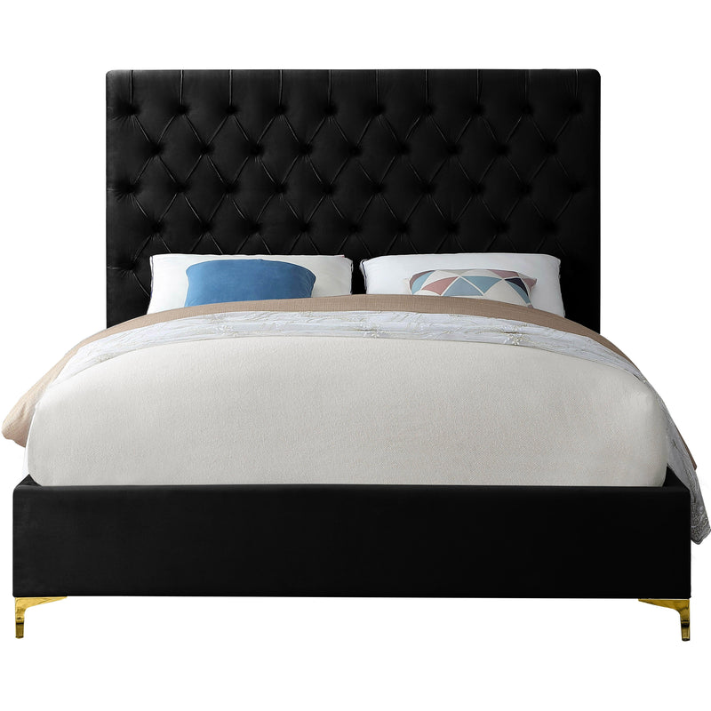 Meridian Cruz Black Velvet Full Bed IMAGE 4