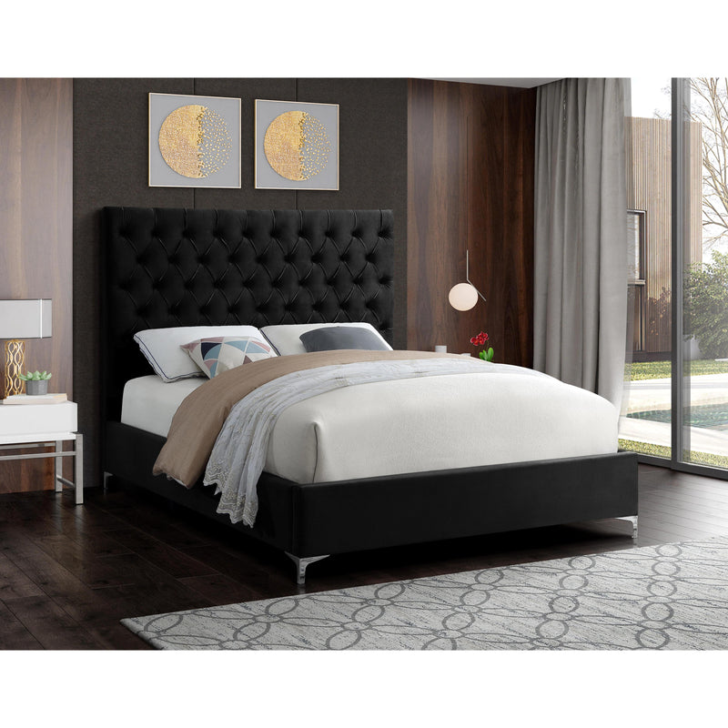 Meridian Cruz Black Velvet Full Bed IMAGE 5