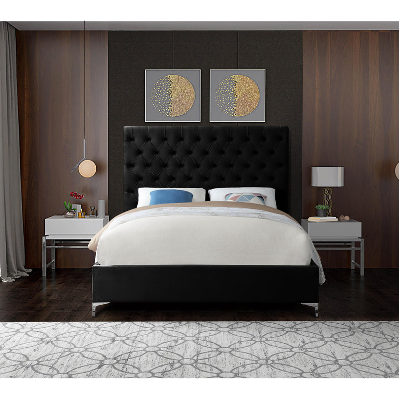 Meridian Cruz Black Velvet Full Bed IMAGE 7