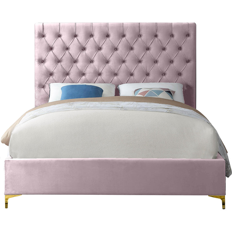 Meridian Cruz Pink Velvet Full Bed IMAGE 4