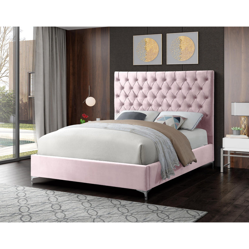 Meridian Cruz Pink Velvet Full Bed IMAGE 5