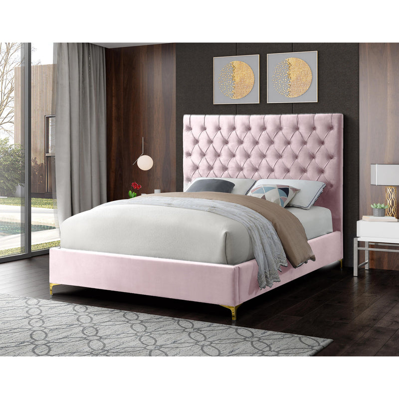 Meridian Cruz Pink Velvet Full Bed IMAGE 6