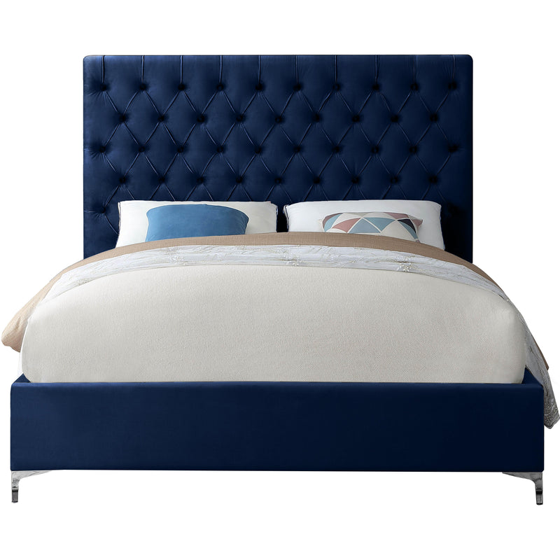 Meridian Cruz Navy Velvet King Bed IMAGE 3