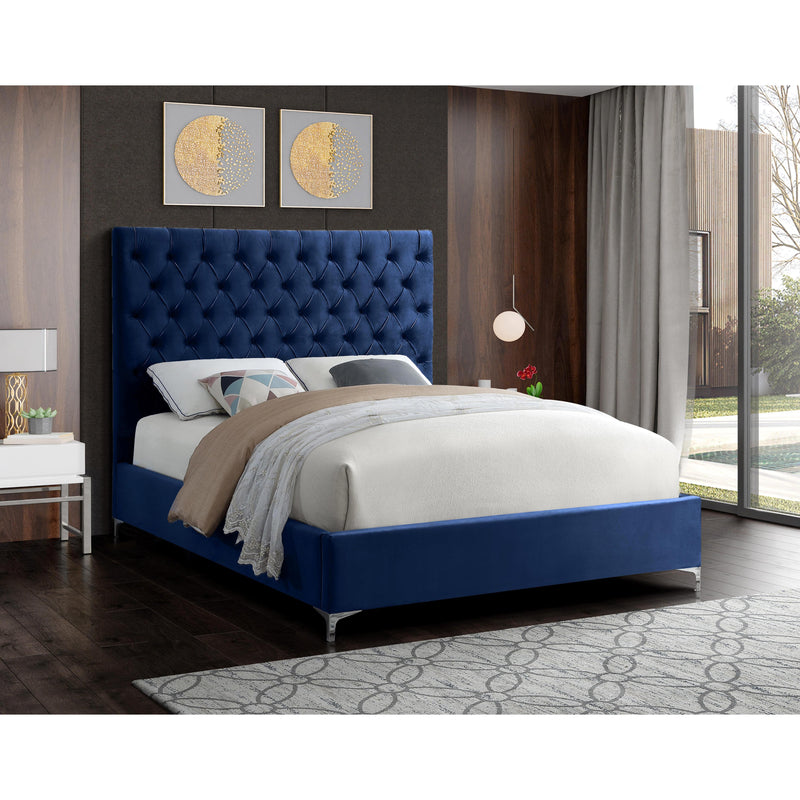 Meridian Cruz Navy Velvet King Bed IMAGE 5