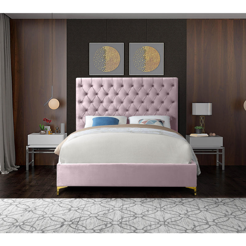 Meridian Cruz Pink Velvet King Bed IMAGE 8