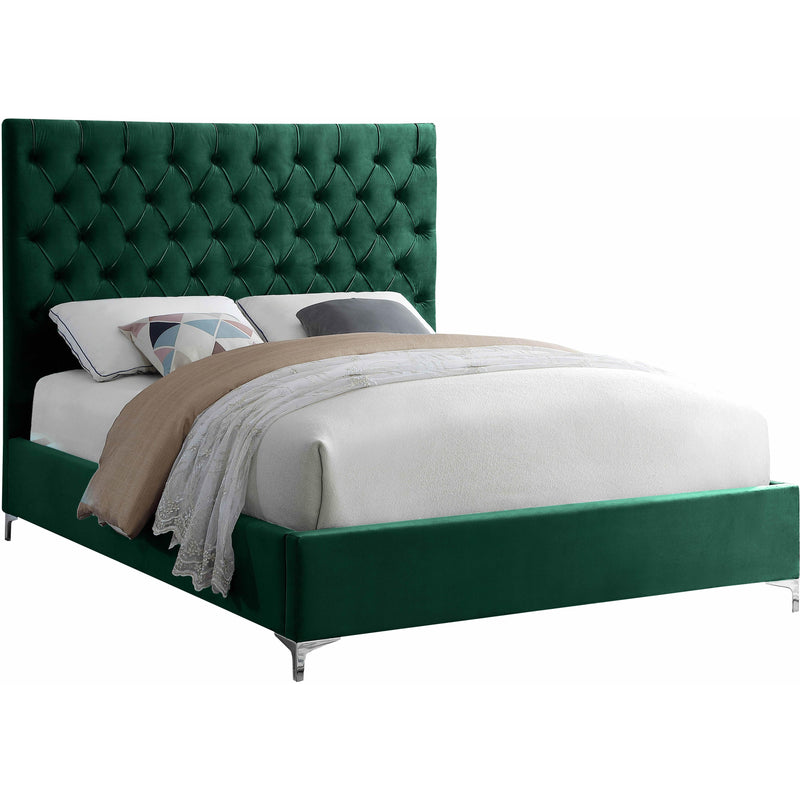 Meridian Cruz Green Velvet Queen Bed IMAGE 2