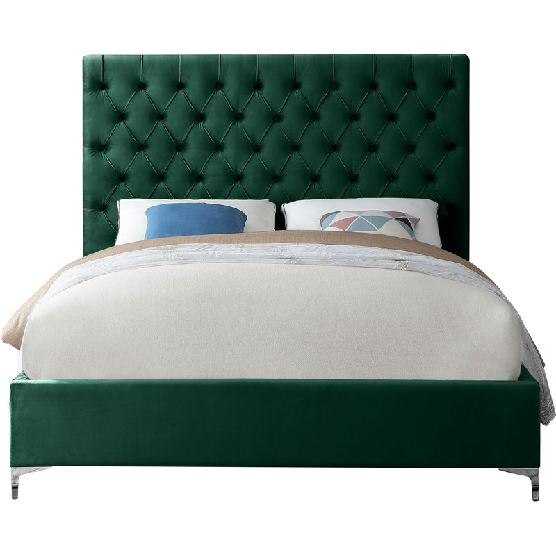 Meridian Cruz Green Velvet Queen Bed IMAGE 3