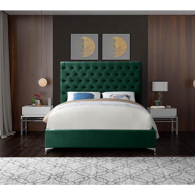 Meridian Cruz Green Velvet Queen Bed IMAGE 7