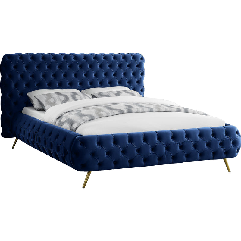 Meridian Delano Navy Velvet King Bed IMAGE 1