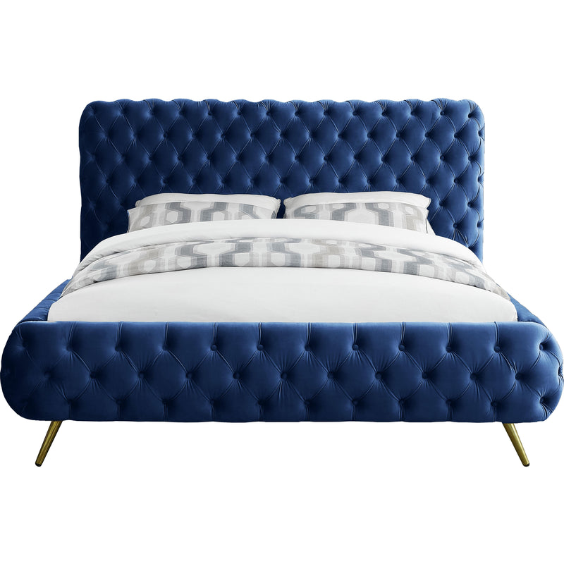 Meridian Delano Navy Velvet King Bed IMAGE 2