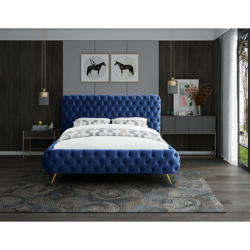 Meridian Delano Navy Velvet King Bed IMAGE 4