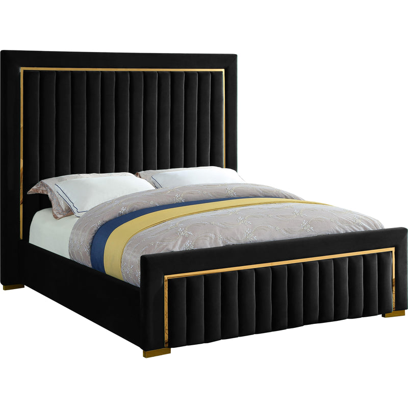 Meridian Dolce Black Velvet King Bed (3 Boxes) IMAGE 1