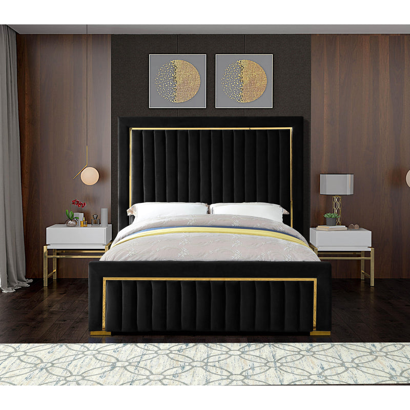 Meridian Dolce Black Velvet King Bed (3 Boxes) IMAGE 4