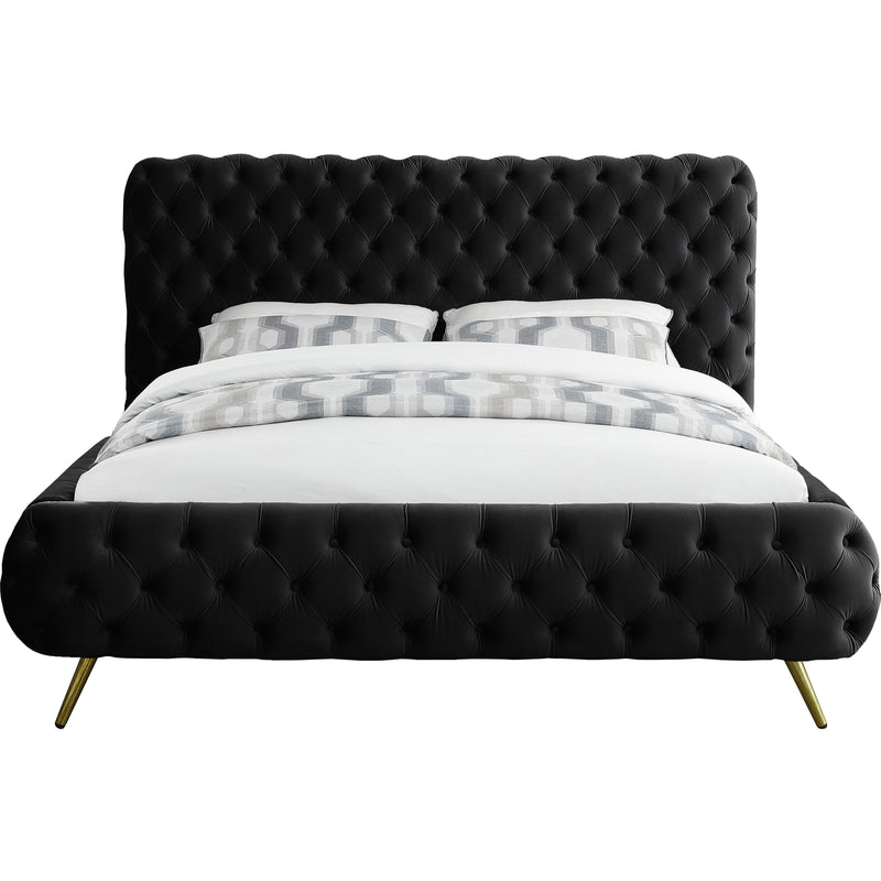 Meridian Delano Black Velvet Queen Bed IMAGE 2